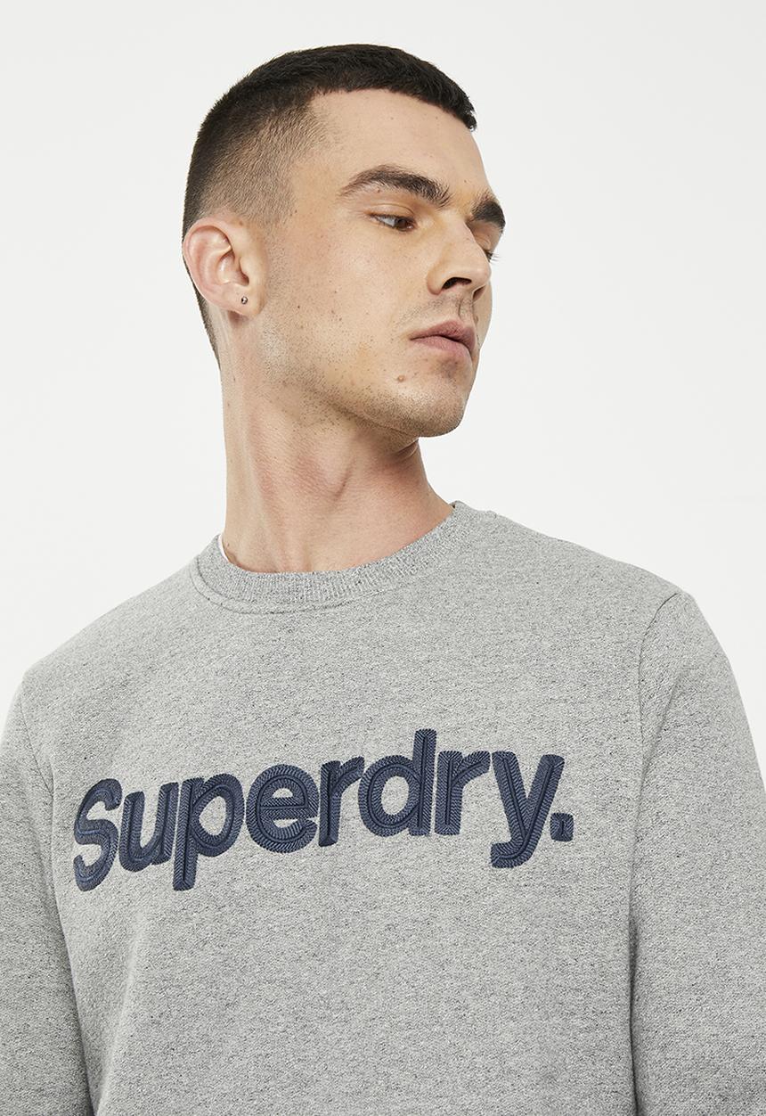 Superdry. - Vintage core logo classic crew - light grey true grit