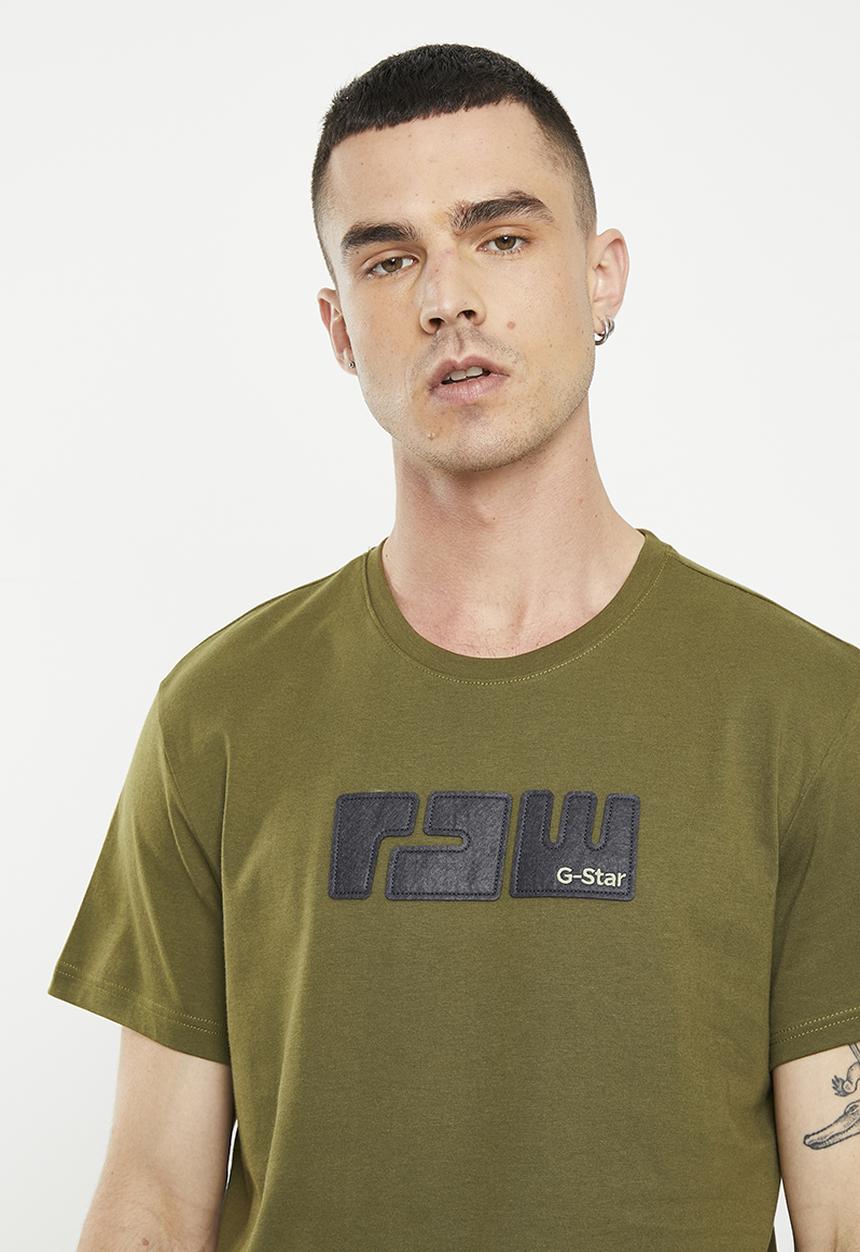 G-STAR - RAW. felt r t compact T-shirt - dark olive