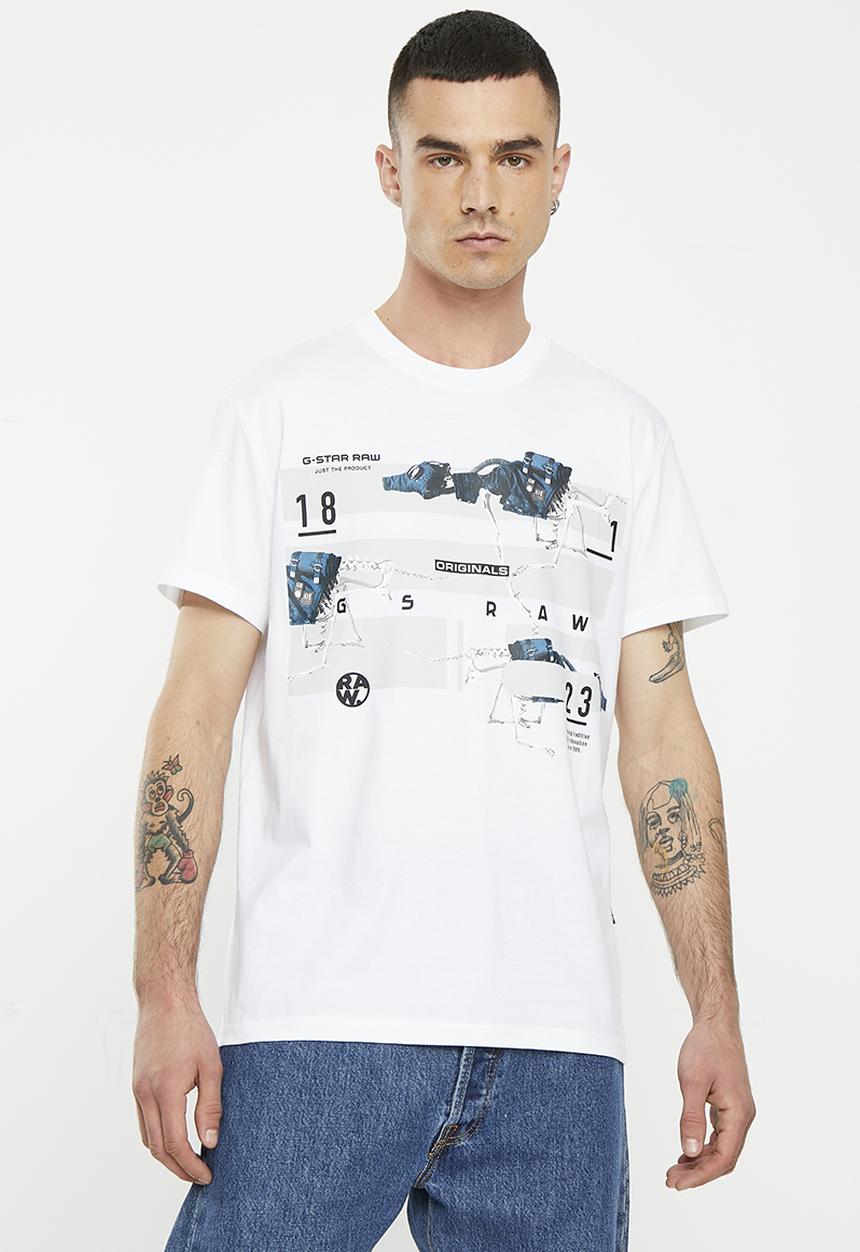 G-STAR - Running dog logo+ short sleeve - white