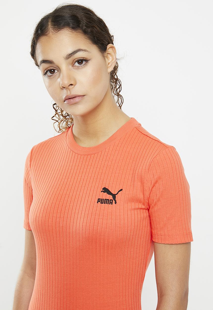 PUMA - Classics ribbed dress - hot heat