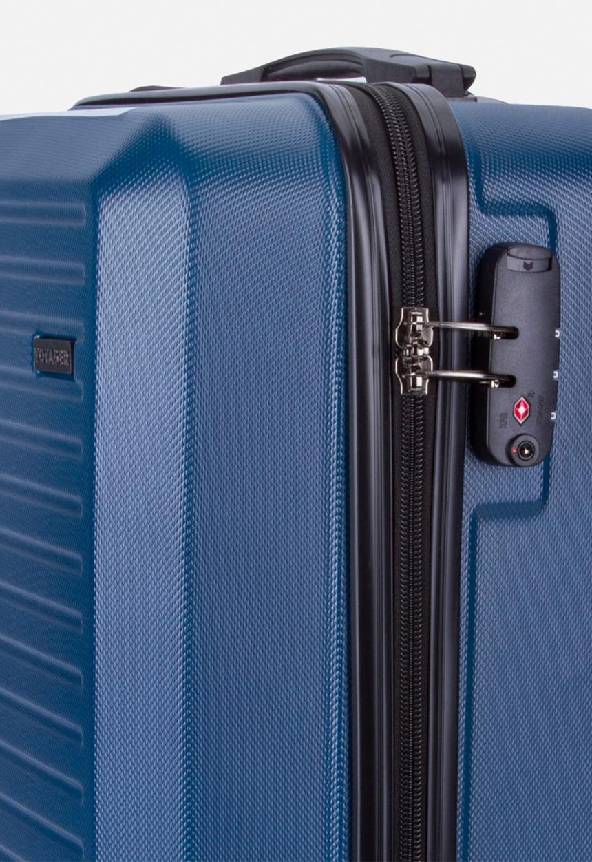 Voyager - Mahe 4 wheel carry on trolley case - navy blue