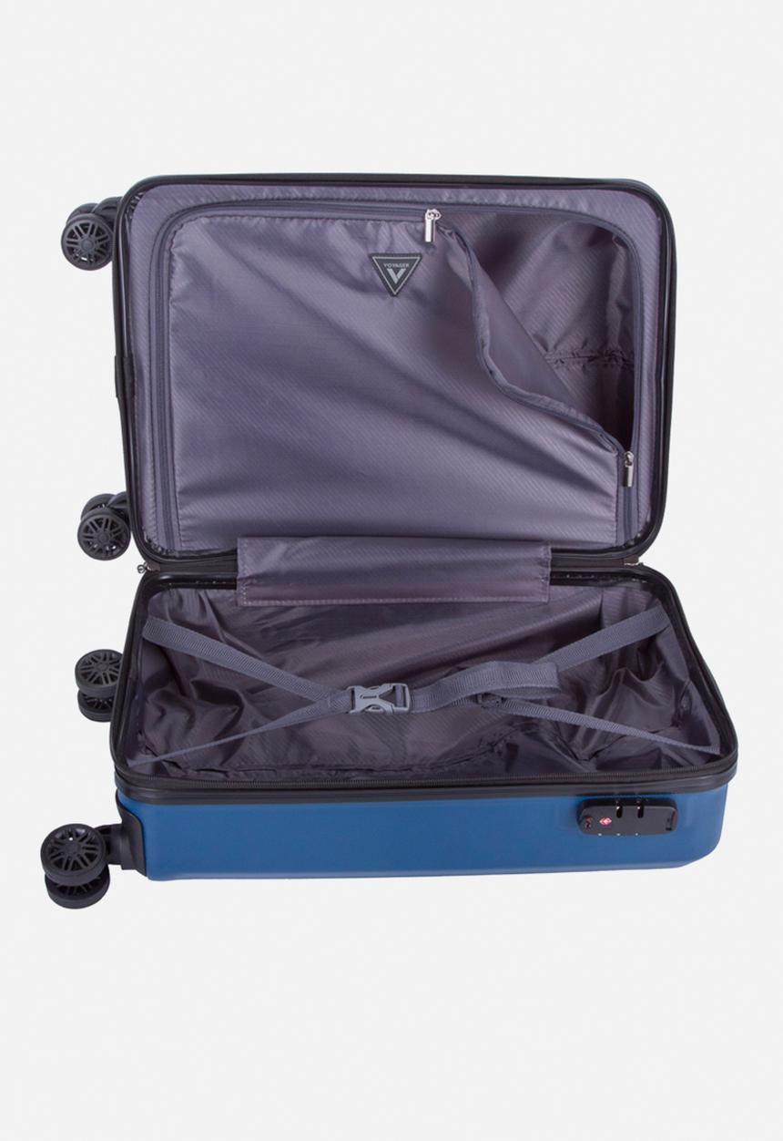 Voyager - Mahe 4 wheel carry on trolley case - navy blue