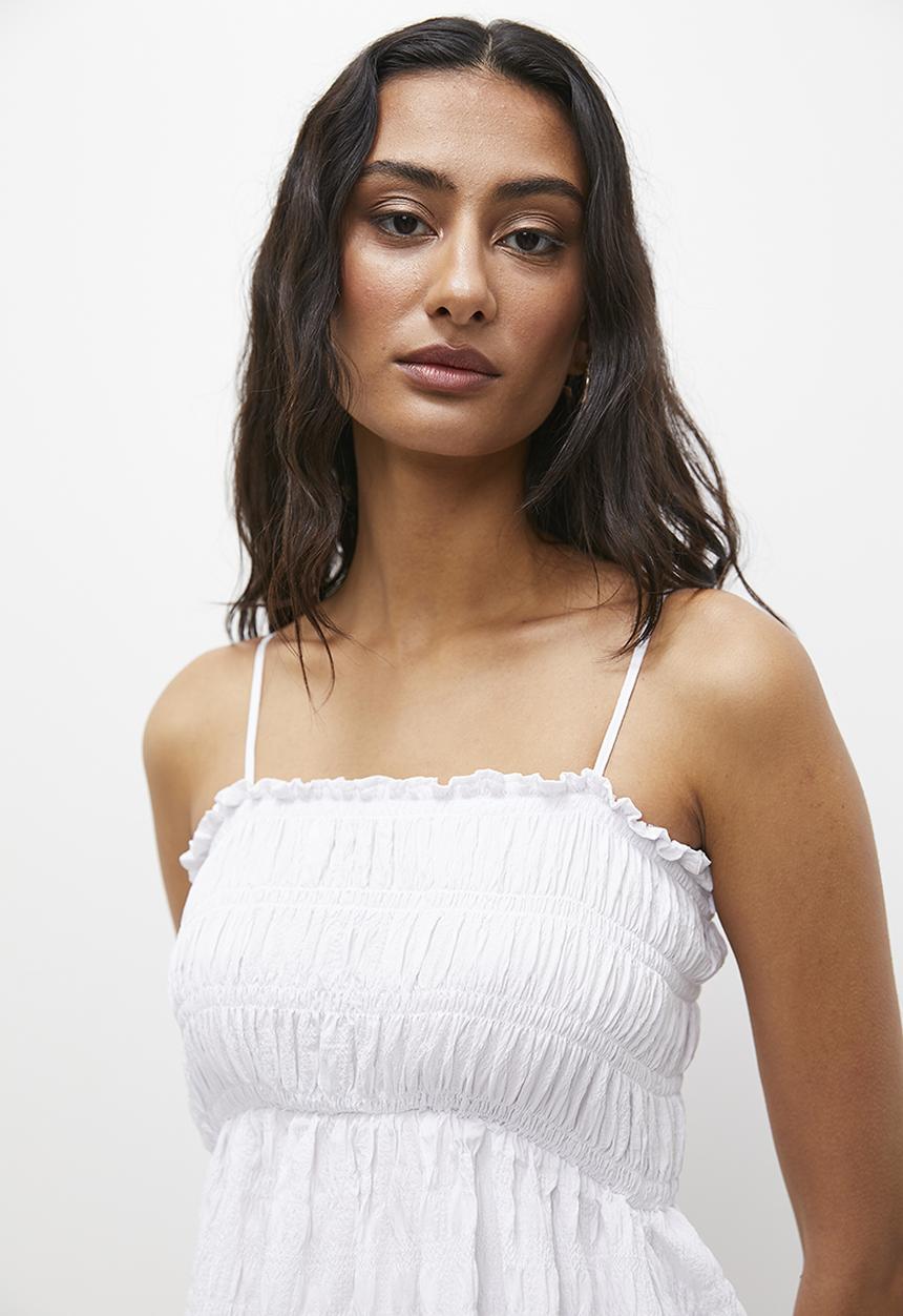 Superbalist - Strappy shirring bodice midi dress - white