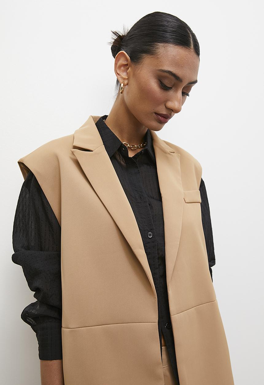 Superbalist - Sleeveless blazer - camel