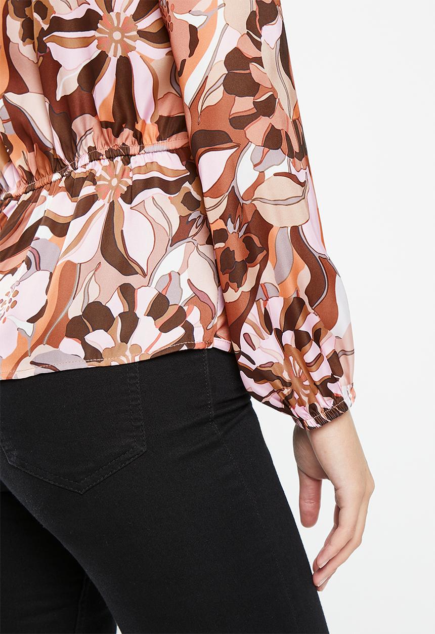 SISSY BOY - Knot yourself: blouse with knot front detail - brown multi