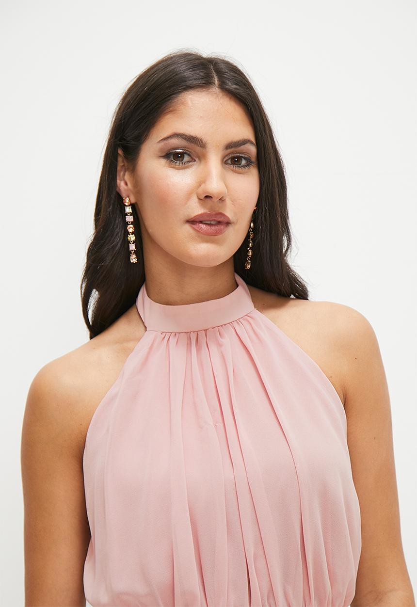 MILLA - Draped cropped halter - violet ice