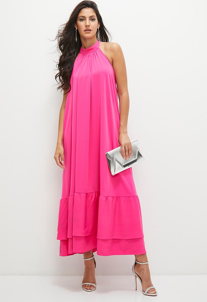 MILLA - Statement tiered trapeze maxi - fuscia