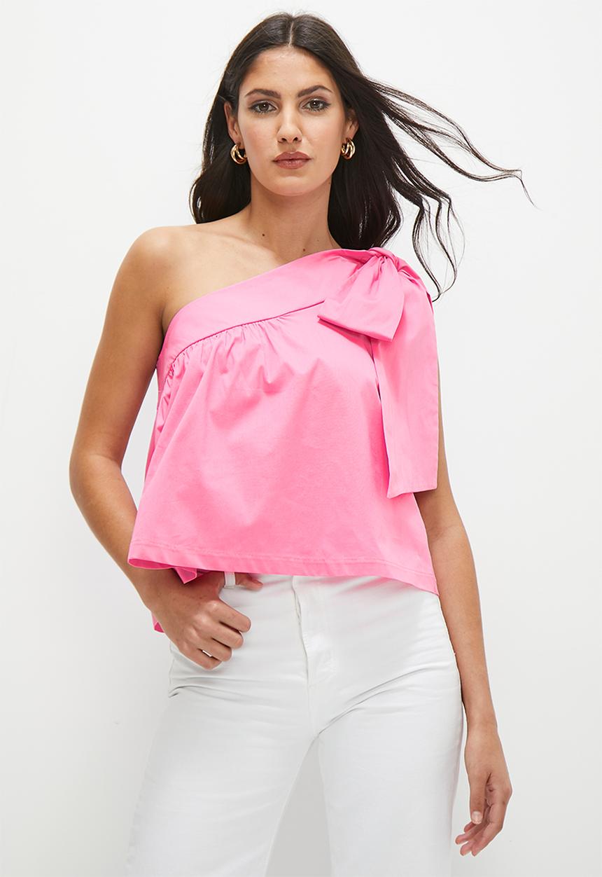 MILLA - Asym bow detail shell - sweet pink