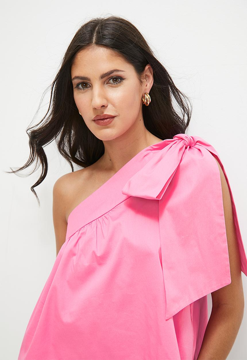 MILLA - Asym bow detail shell - sweet pink