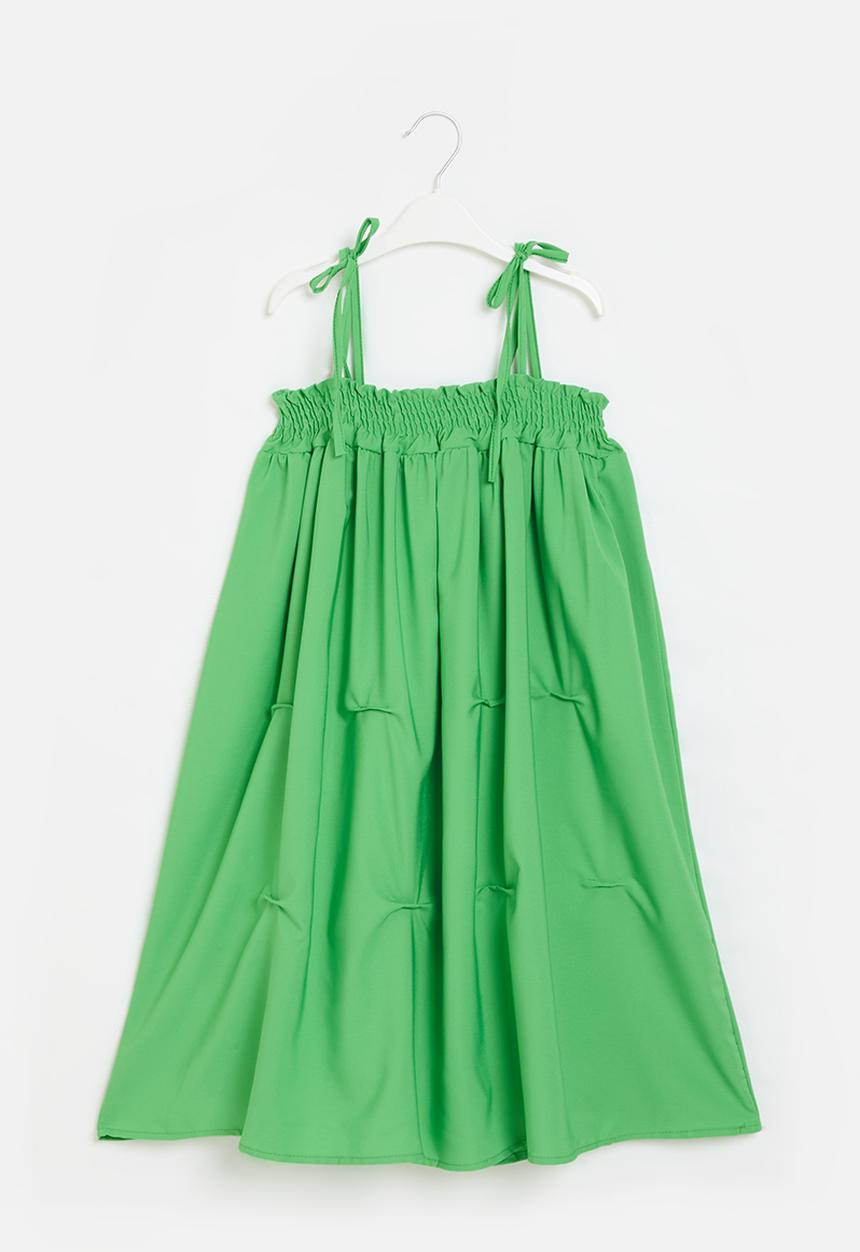 Pop Candy - Girls tie strap dress - green