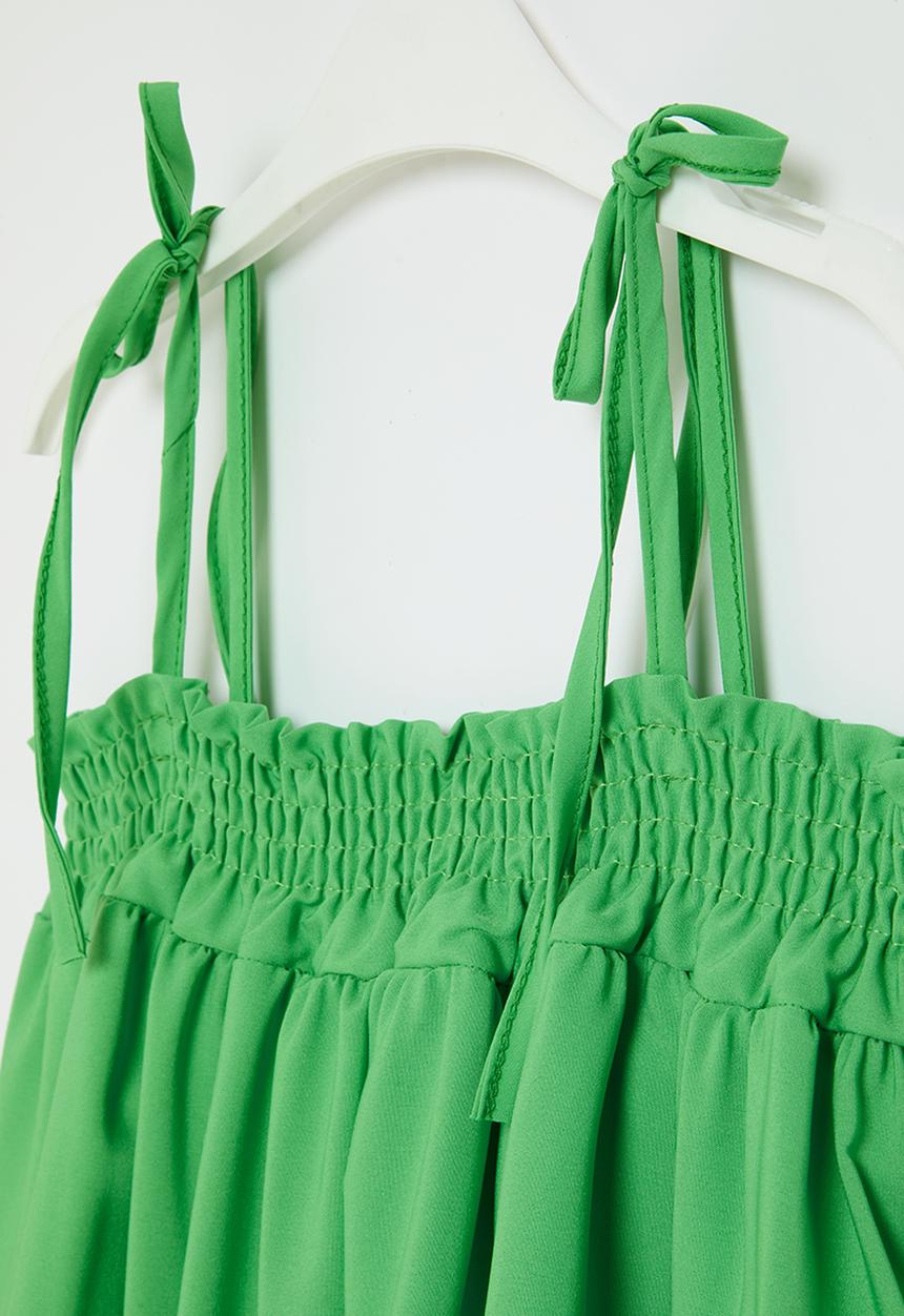 Pop Candy - Girls tie strap dress - green