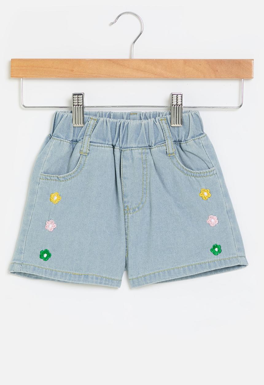 Pop Candy - Elasticated denim shorts - blue multi