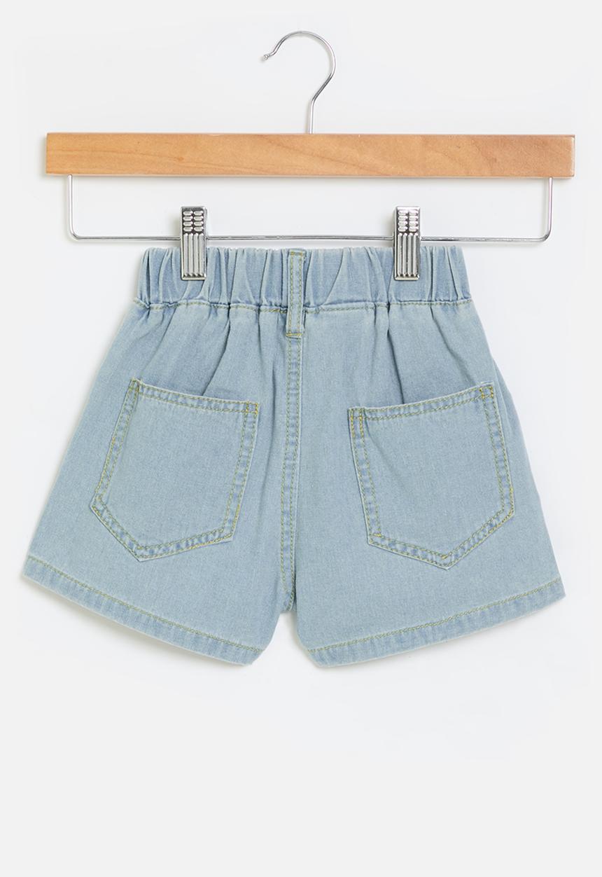 Pop Candy - Elasticated denim shorts - blue multi
