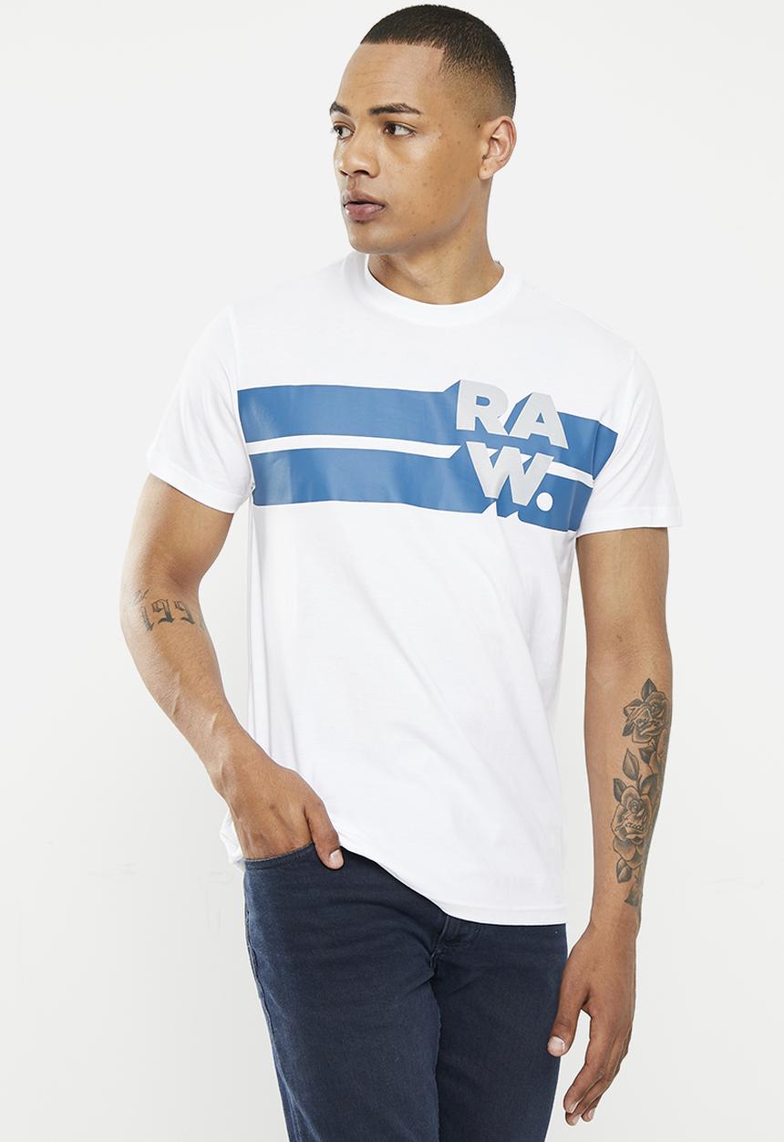 G-STAR - Raw stripe graphic R T short sleeve  - white