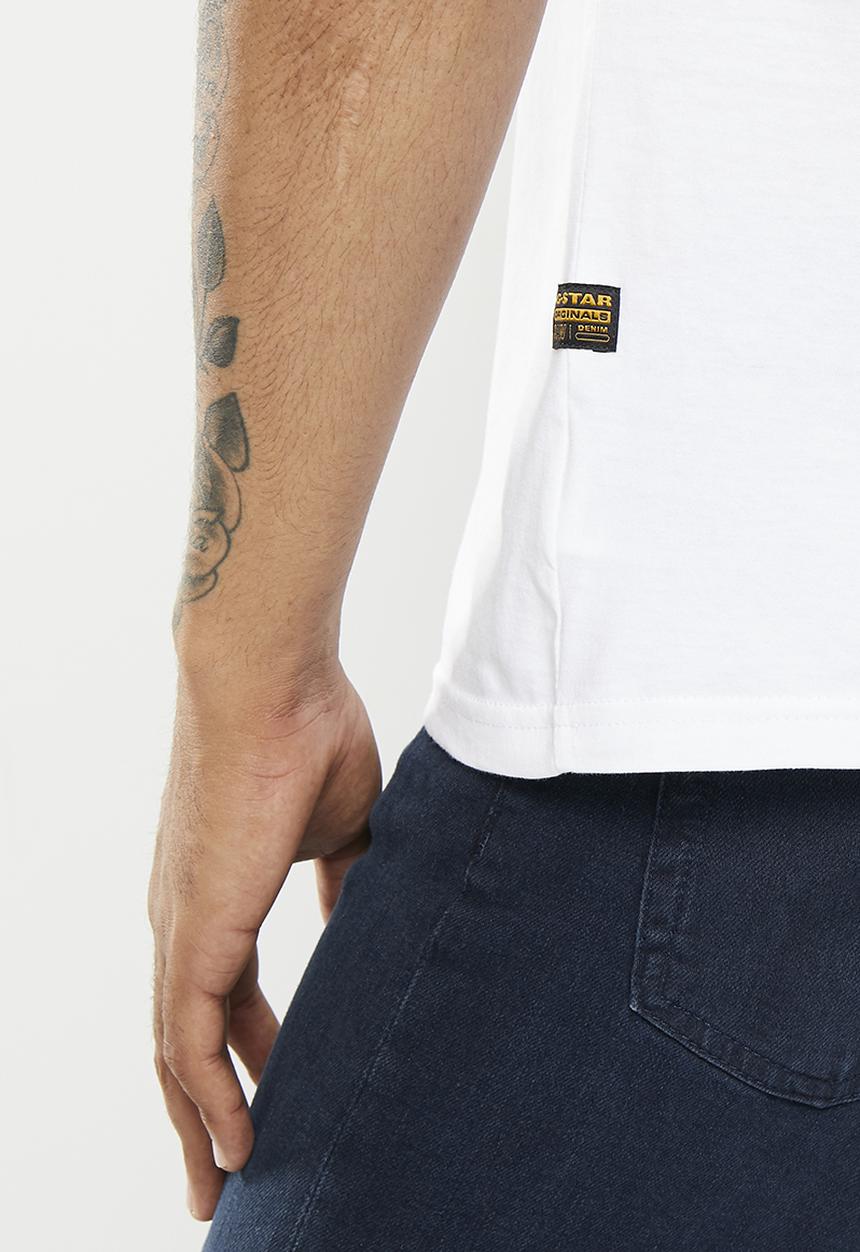 G-STAR - Raw stripe graphic R T short sleeve  - white