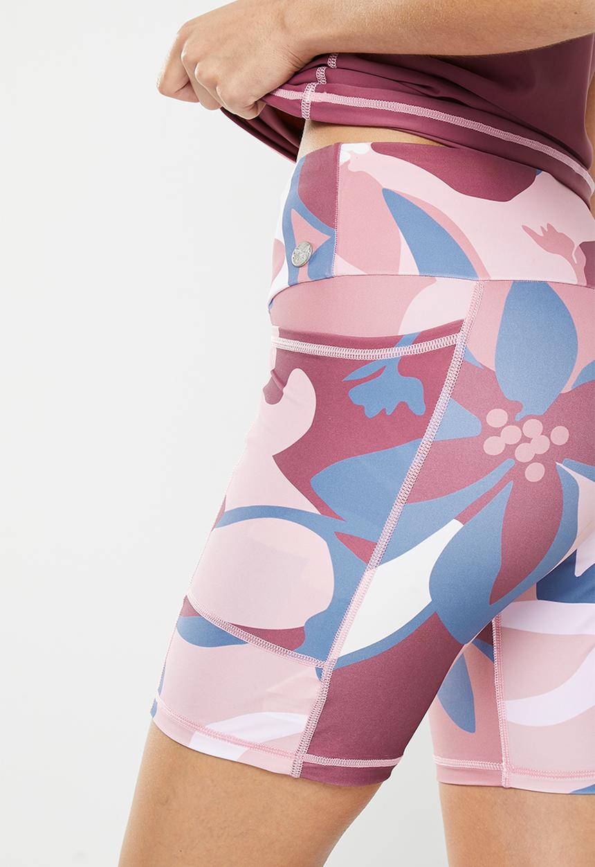 Lizzy - Amitola elasticated cycle legging - Pink Abstract Floral