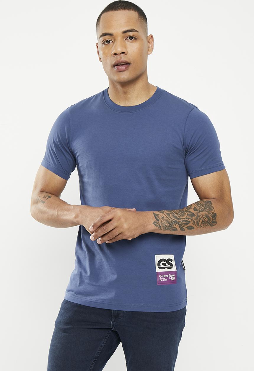 G-STAR - Back gr slim r t Compact jersey o - rank blue