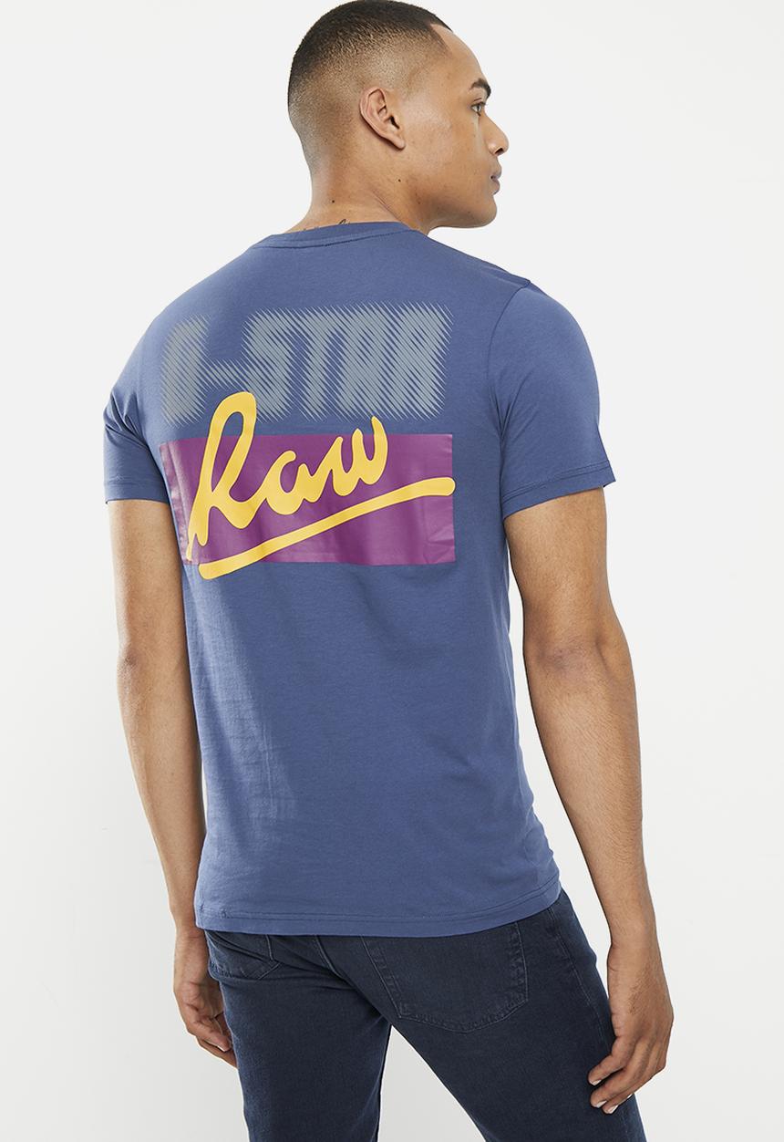 G-STAR - Back gr slim r t Compact jersey o - rank blue