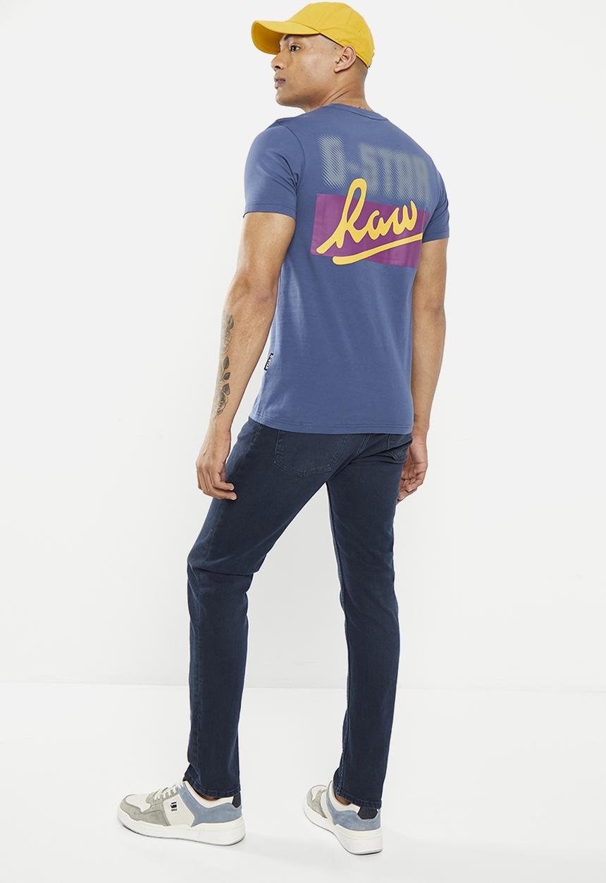 G-STAR - Back gr slim r t Compact jersey o - rank blue