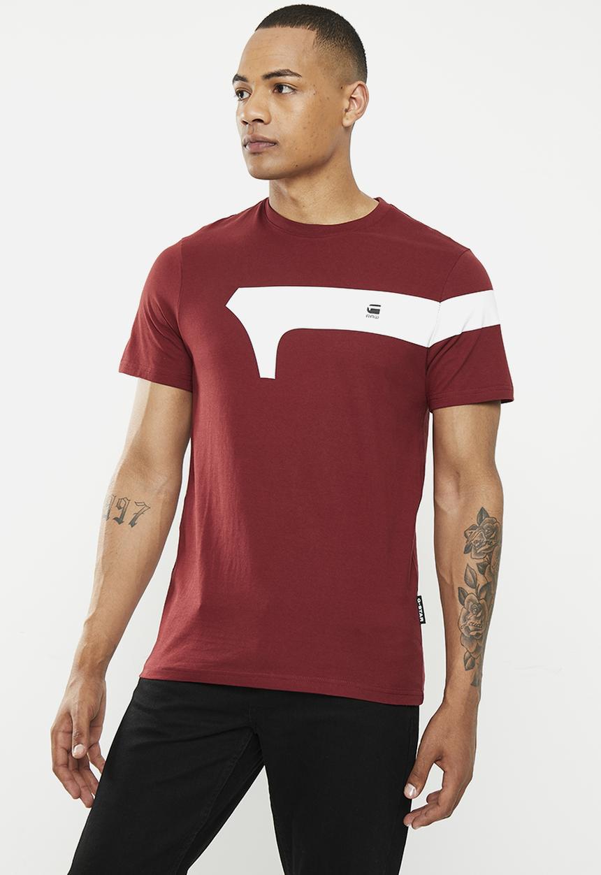 G-STAR - Graphic 13 slim r t short sleeve  - dk burned red