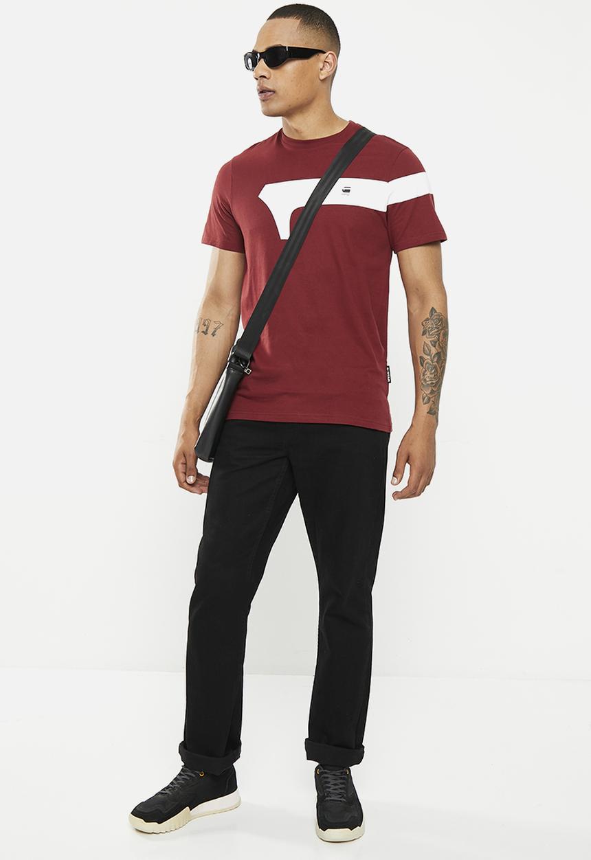 G-STAR - Graphic 13 slim r t short sleeve  - dk burned red