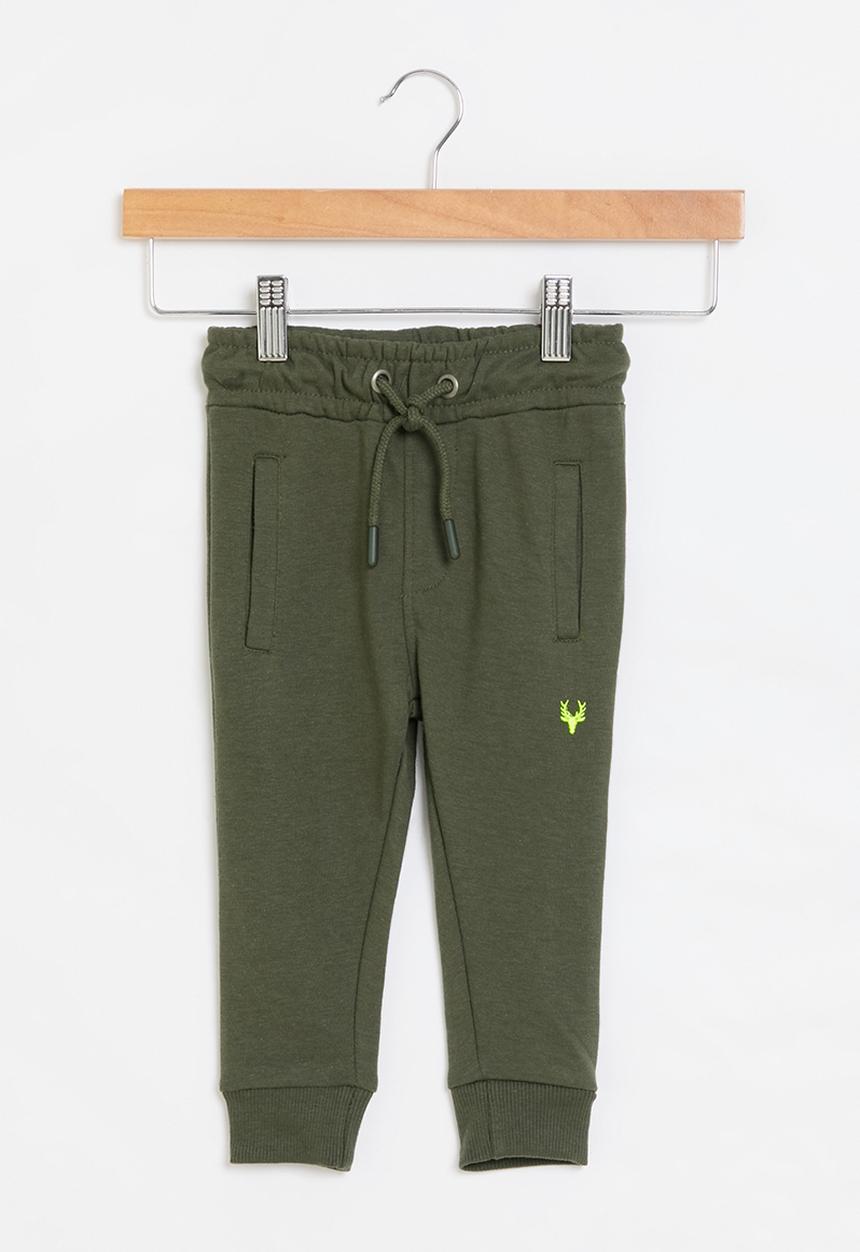 MINOTI - boys basic emb fleece jogpant - khaki
