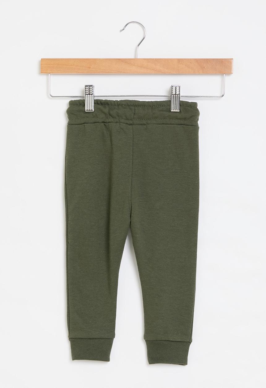 MINOTI - boys basic emb fleece jogpant - khaki