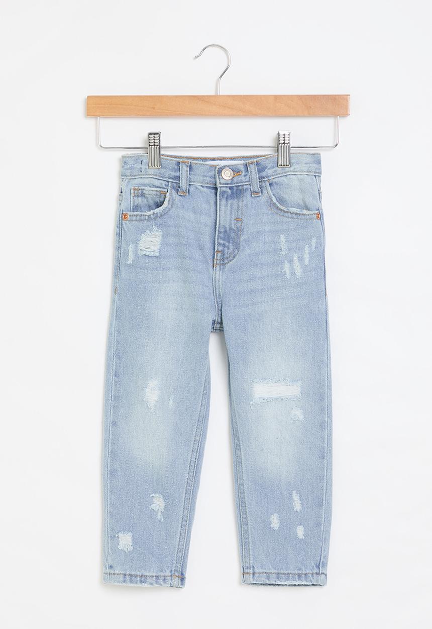 MINOTI - girls basic mom jean - light blue denim