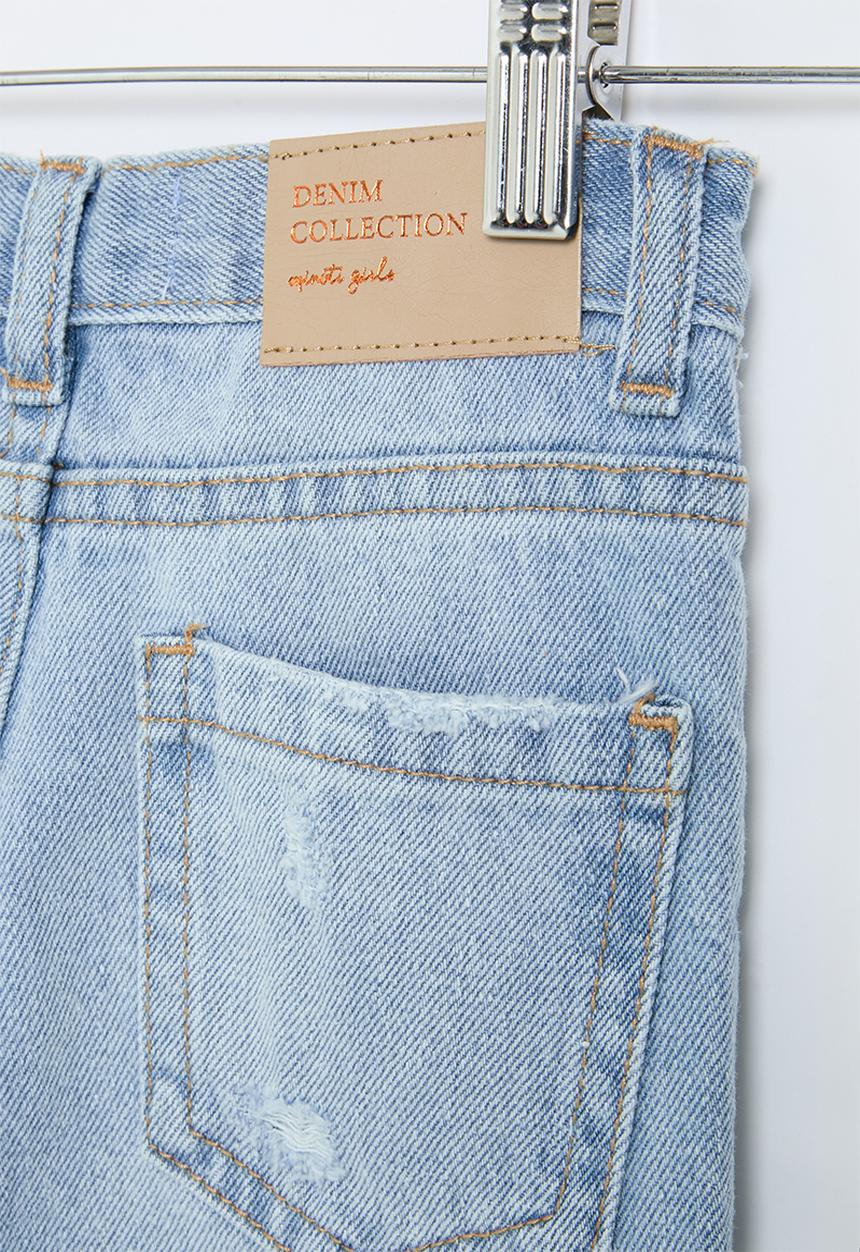 MINOTI - girls basic mom jean - light blue denim