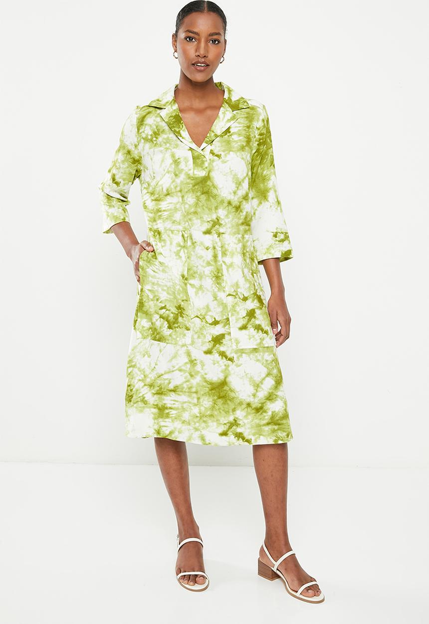 AMANDA LAIRD CHERRY - Bassonia - chartreuse  & white tie dye