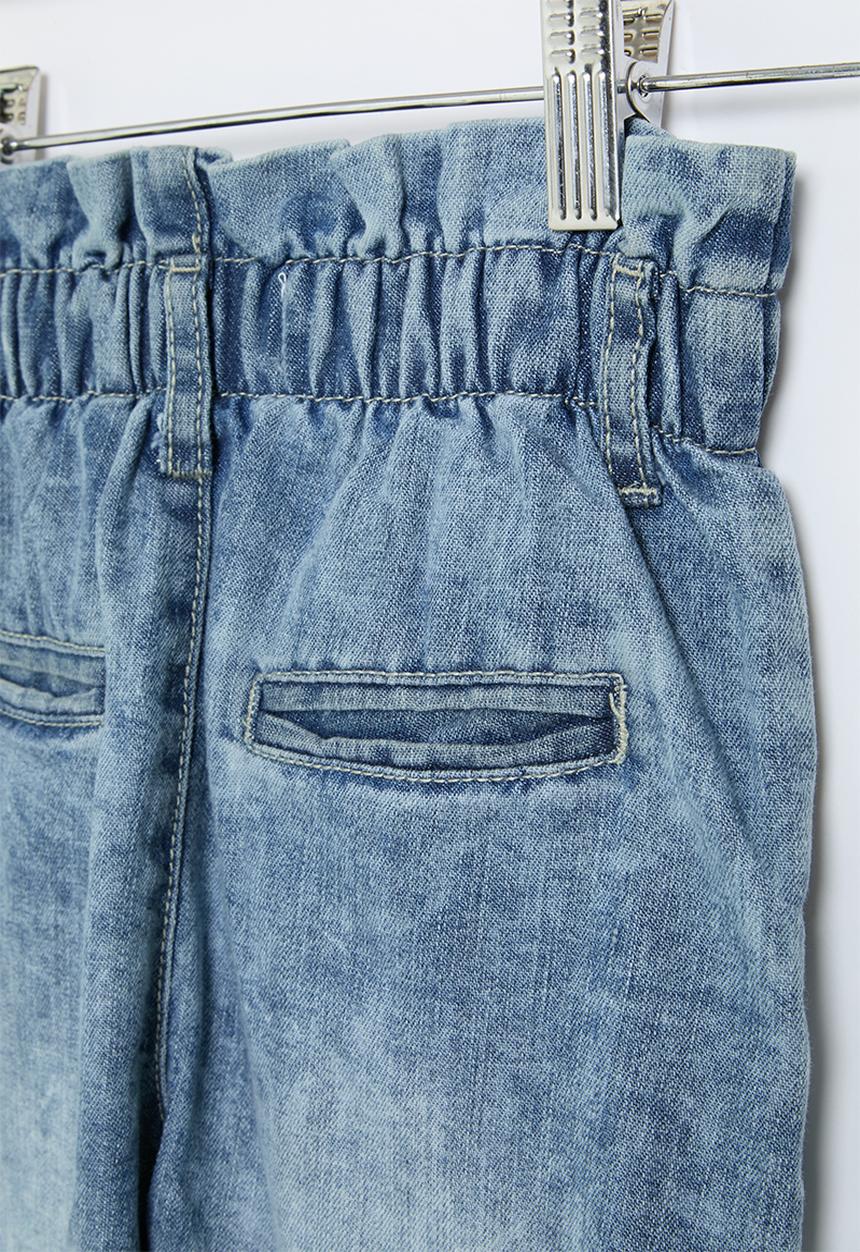 MINOTI - Paperbag waist denim jeans - acid blue