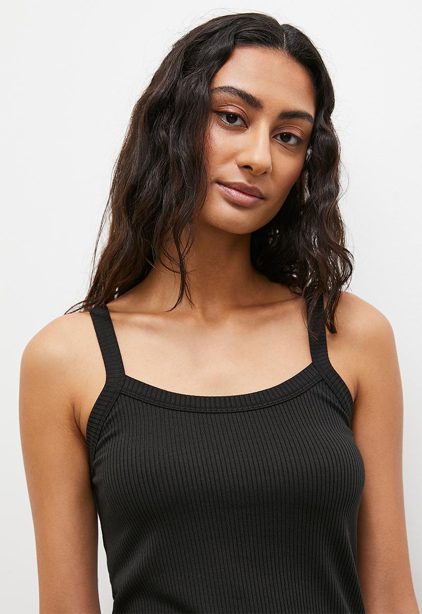 Superbalist - Knit soft rib cami set - black