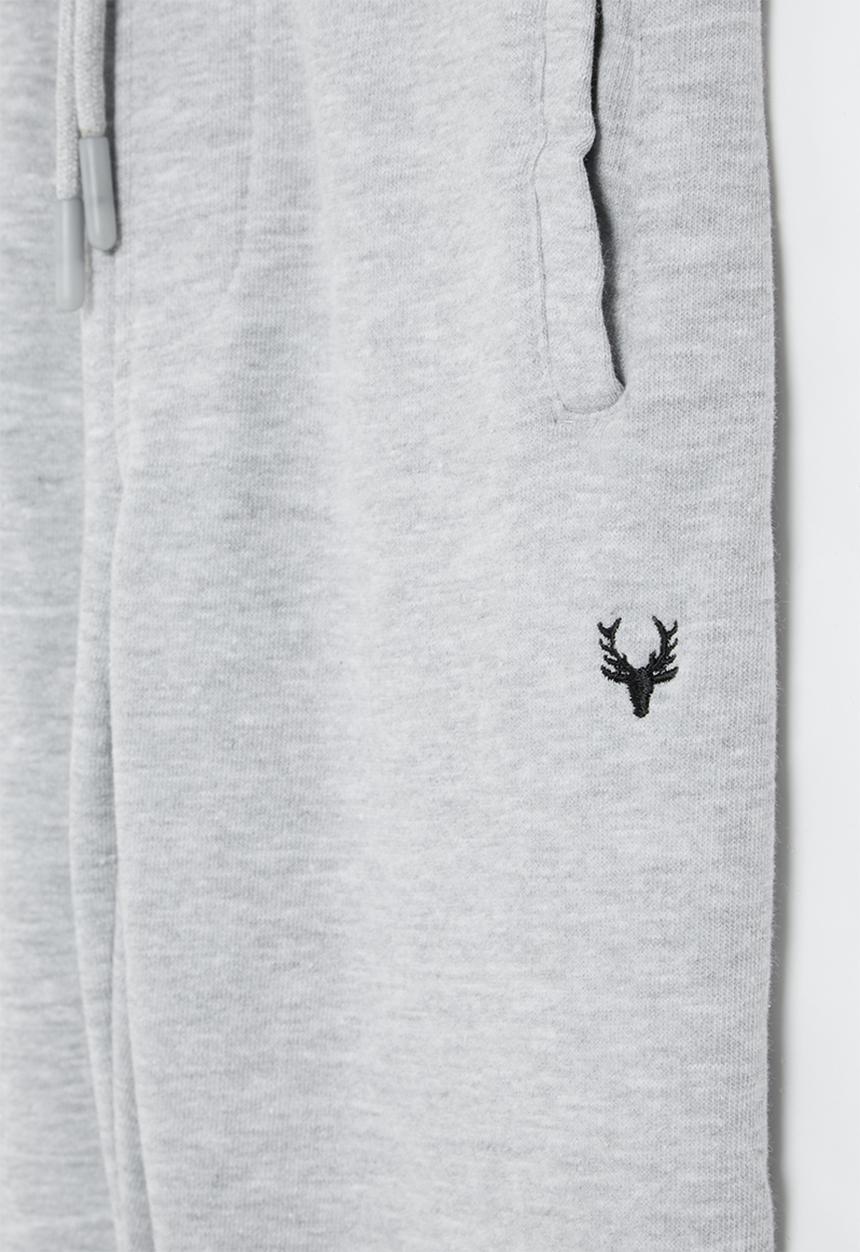 MINOTI - Boys basic emb fleece jogpant - grey marle