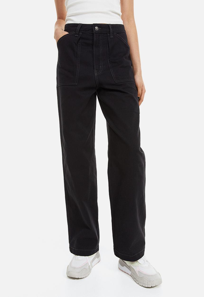 H&M - Twill cargo trousers - black