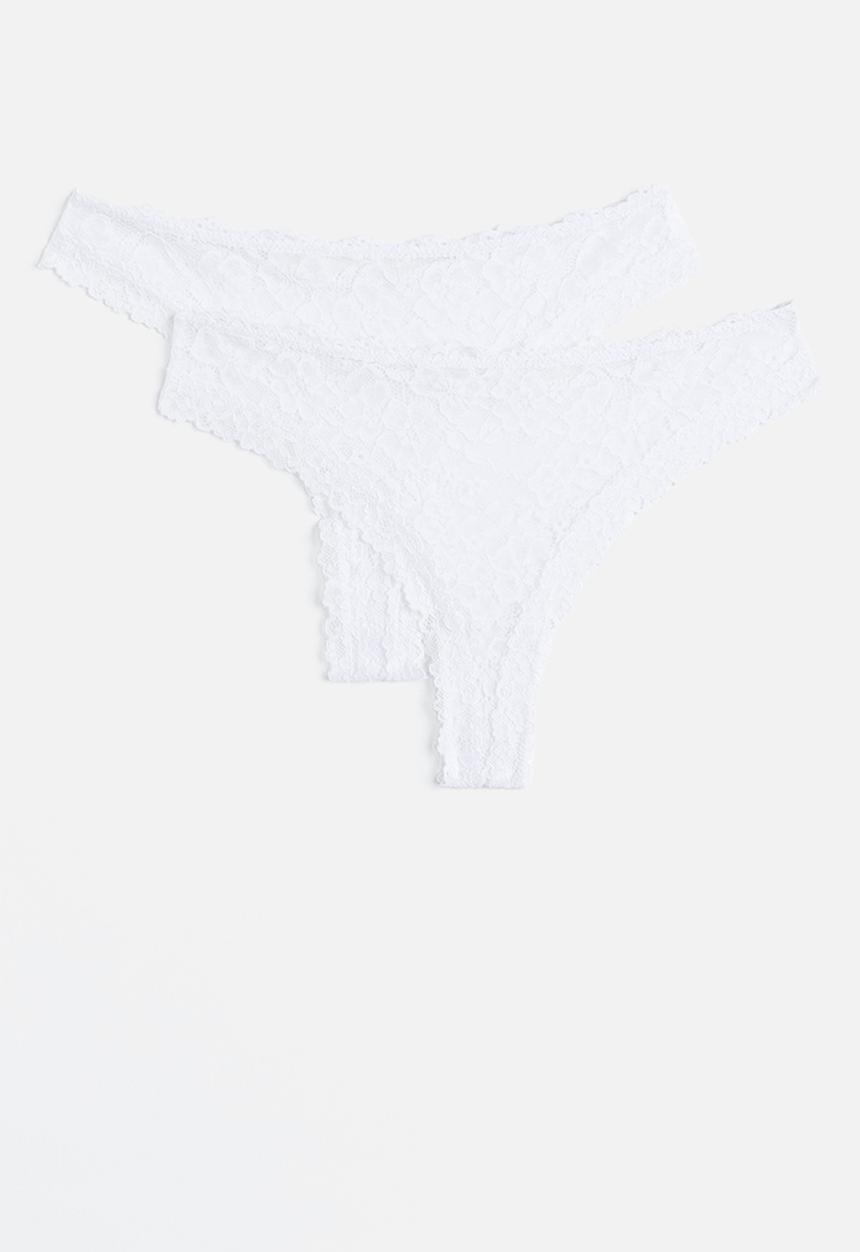 H&M - 2-Pack brazilian briefs - white 