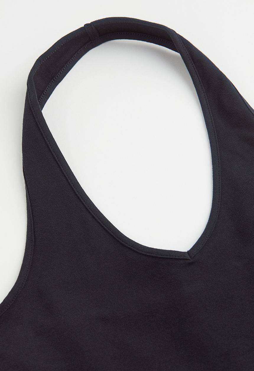 H&M - Cotton halterneck dress - black