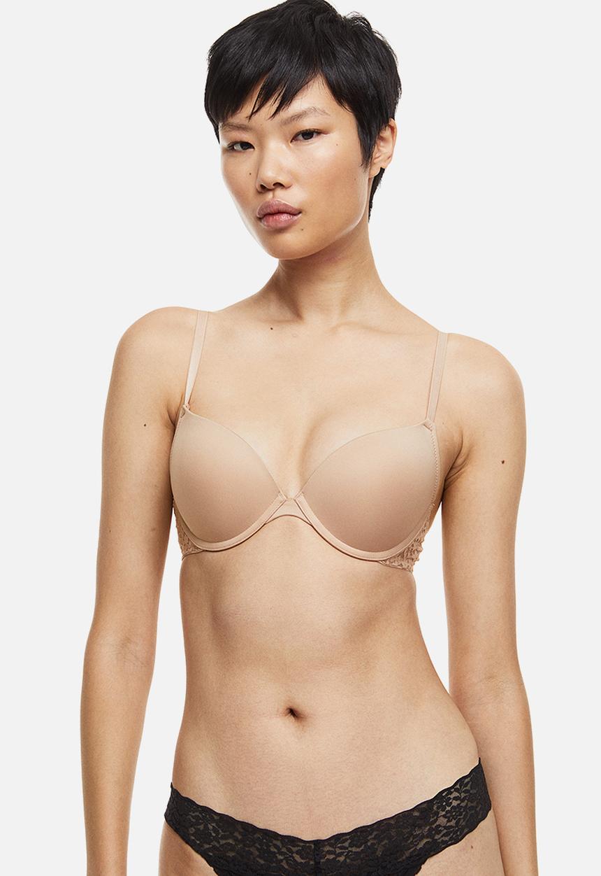 H&M - 2-Pack push-up bras - beige & black 