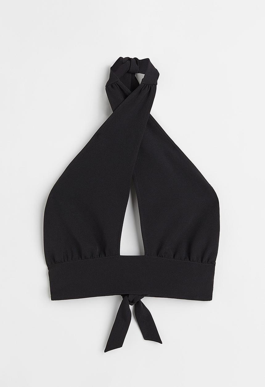 H&M - Halterneck crop top - black