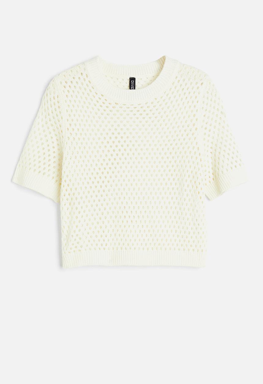 H&M - Hole-knit top - cream 