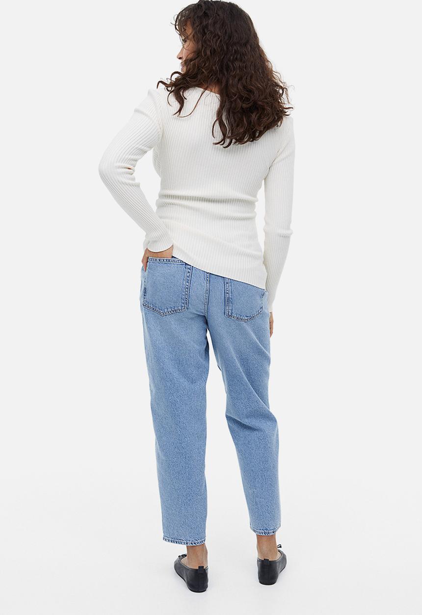 H&M - Mama mom loose ankle jeans - light denim blue 