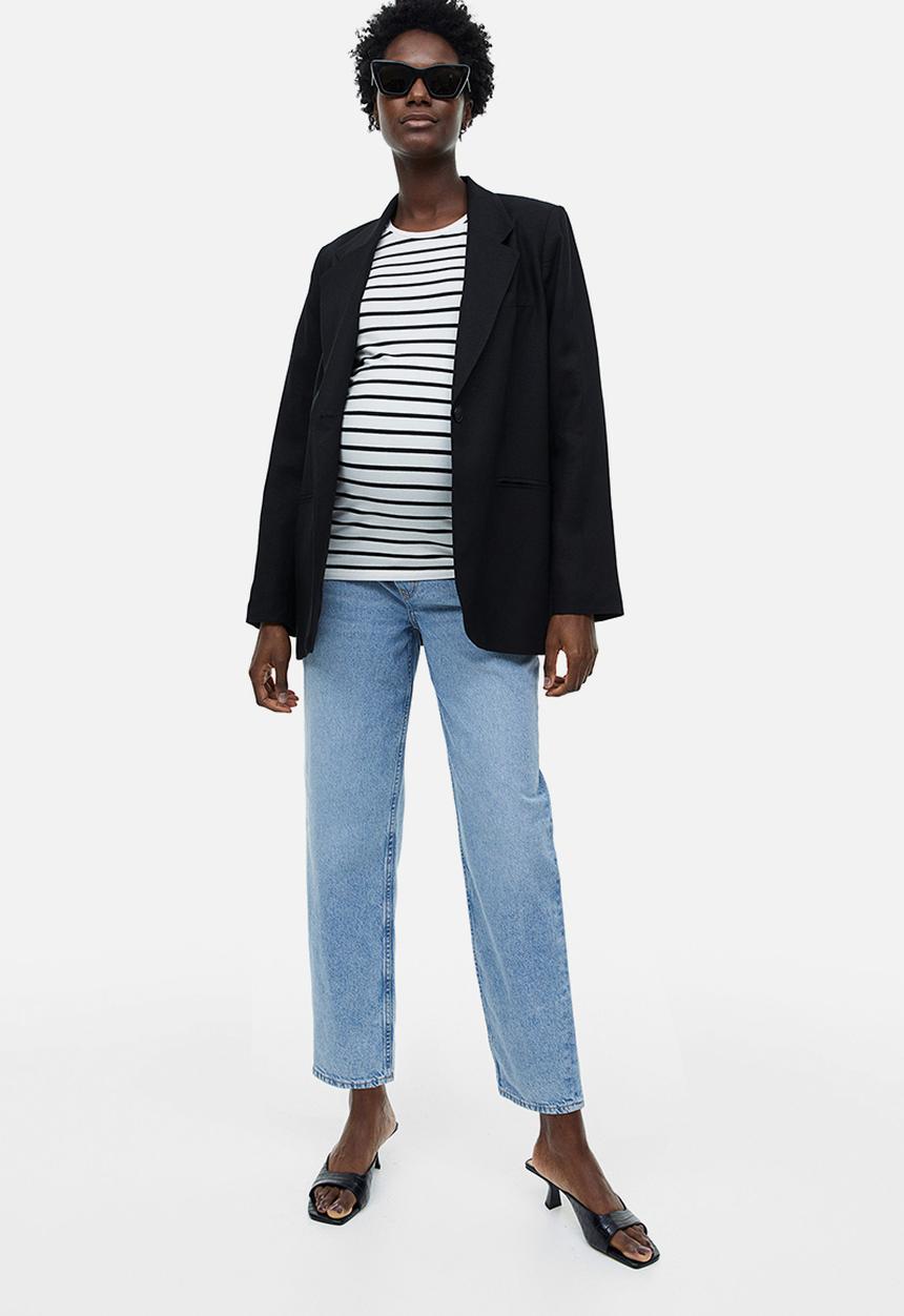 H&M - Mama 2-pack cotton T-shirts - dark blue striped 