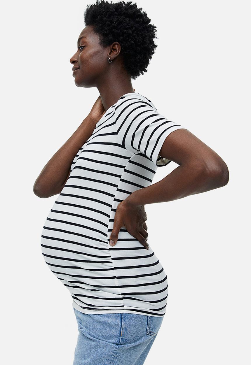 H&M - Mama 2-pack cotton T-shirts - dark blue striped 