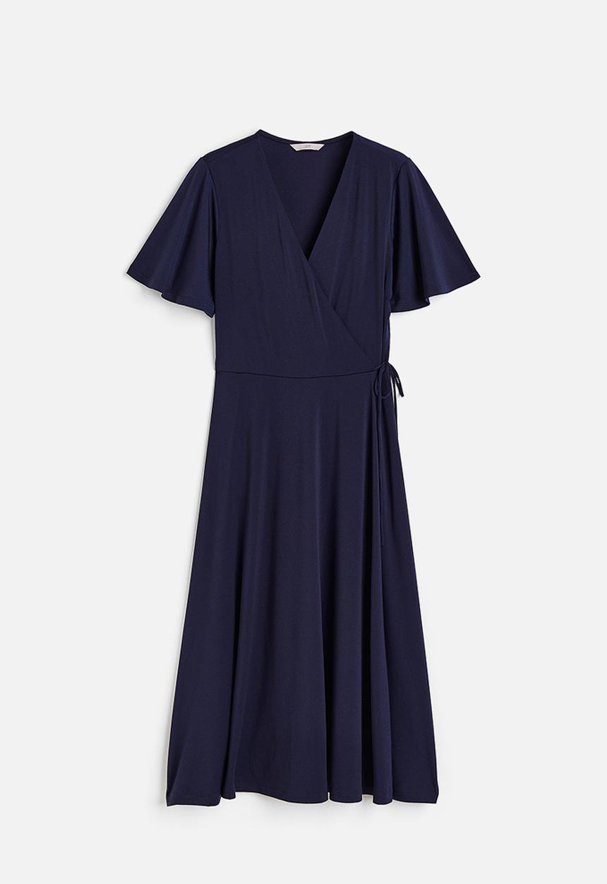 H&M - Jersey wrap dress - dark blue