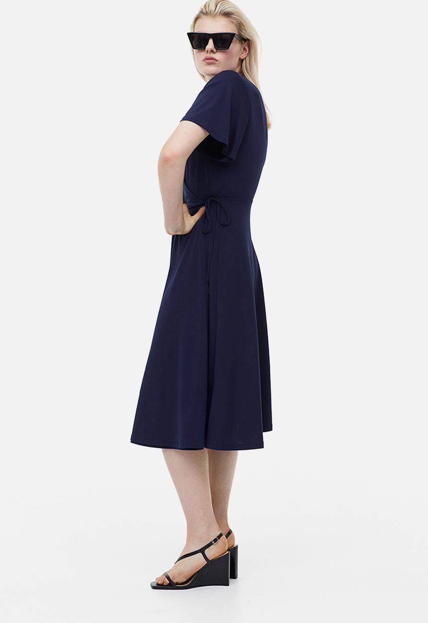 H&M - Jersey wrap dress - dark blue