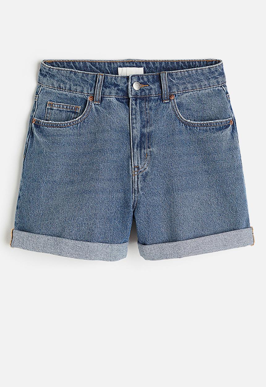 H&M - Mom high denim shorts - denim blue 