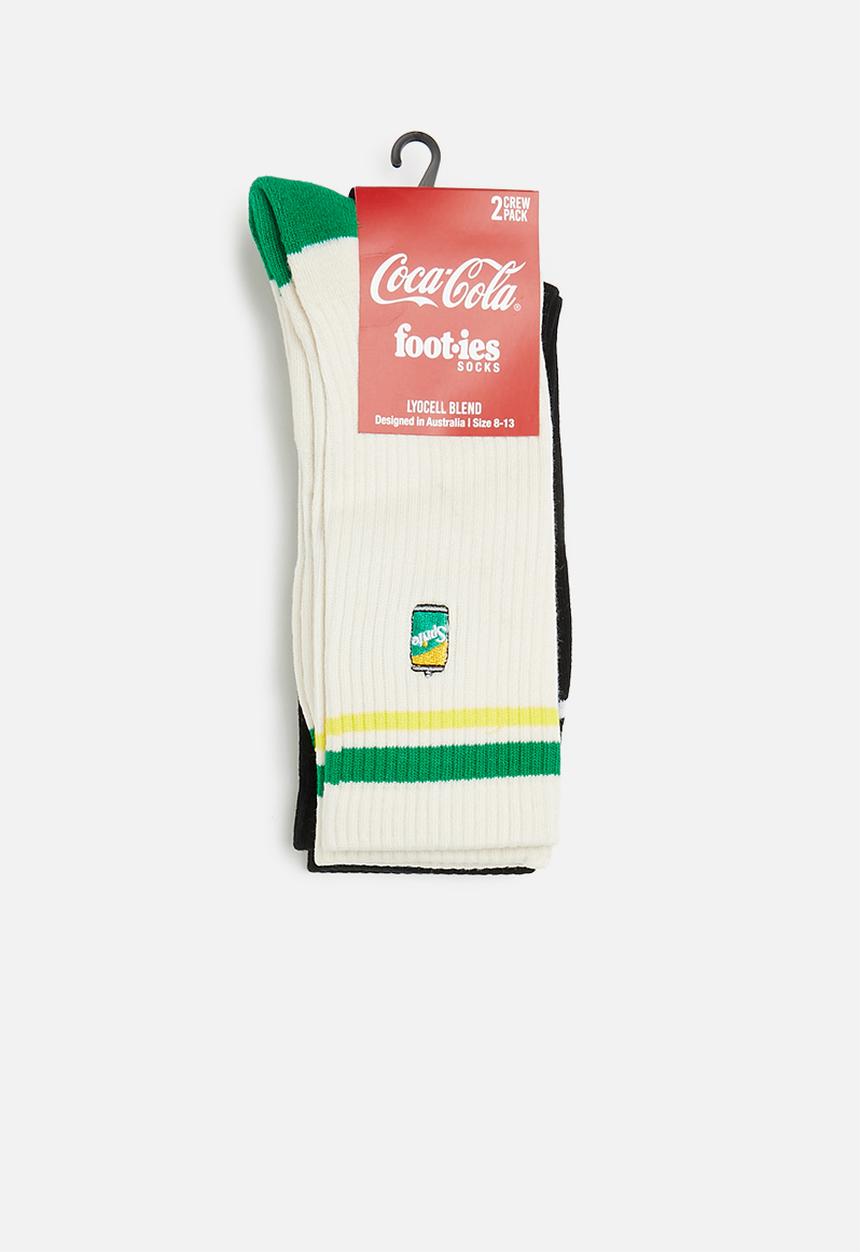 Foot-ies - Sprite sneaker sock 2 pack - black & off white 