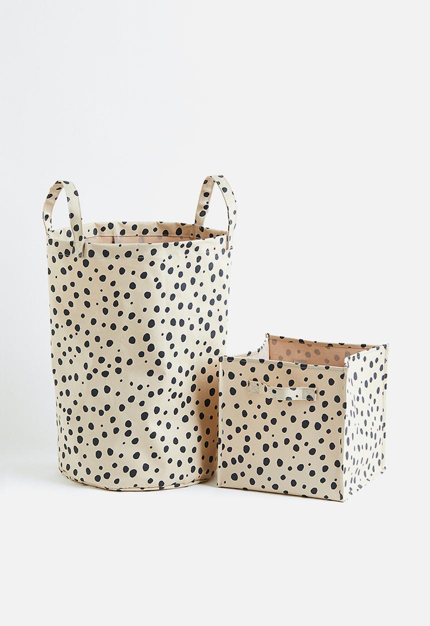 H&M - Printed storage basket - beige,multi