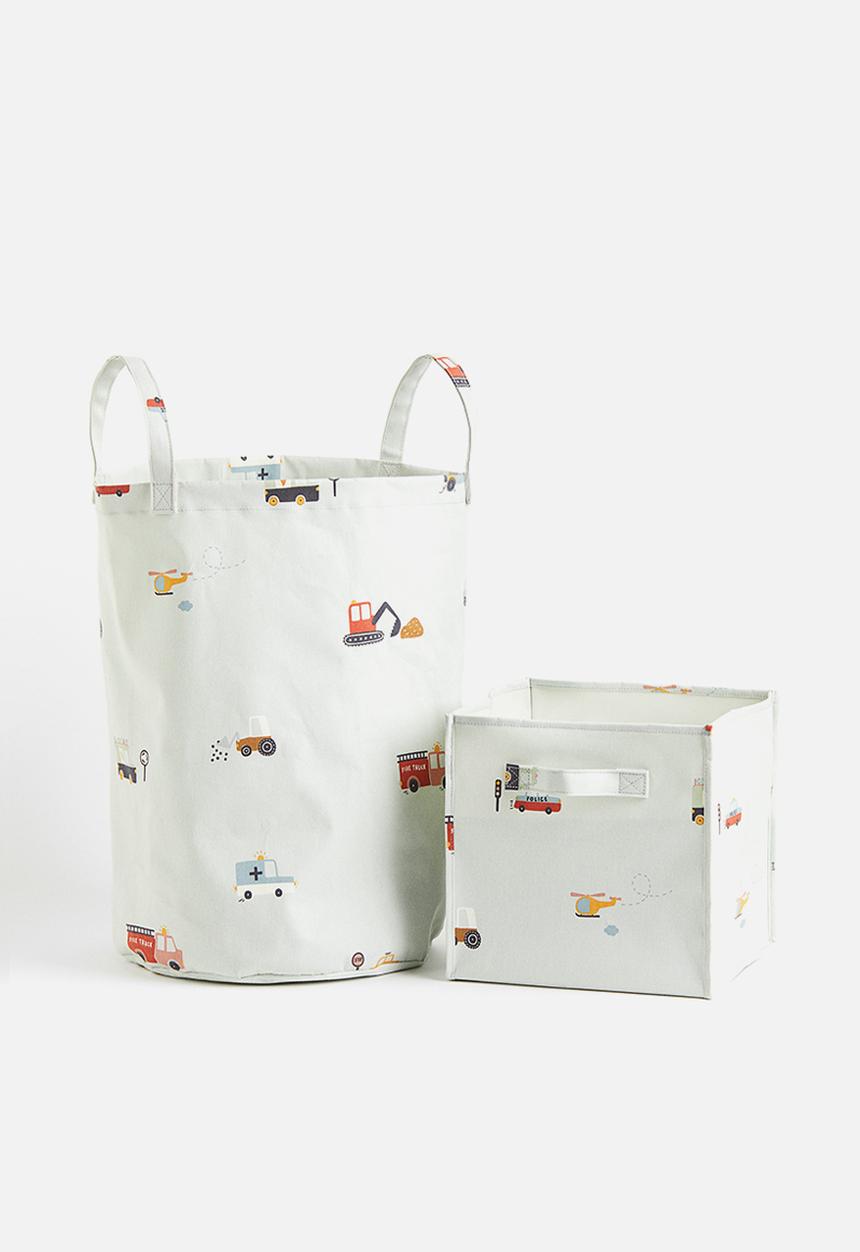 H&M - Printed storage basket - green,multi