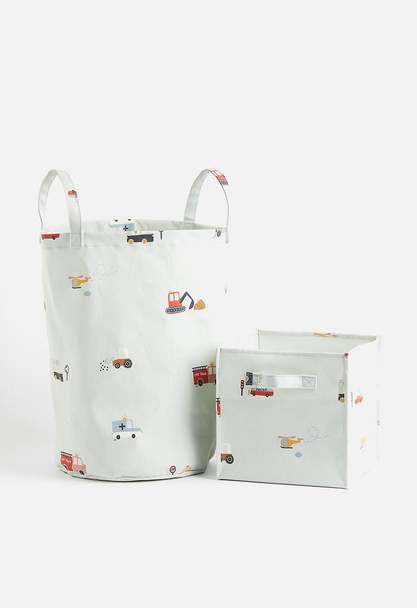 H&M - Printed storage basket - green,multi