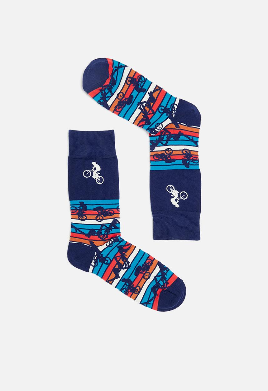 Foot-ies - Mountain bike organic cotton sock - dark blue 